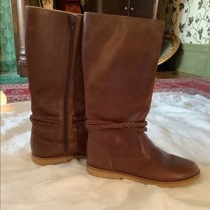 Brown kids elephantito leather boots